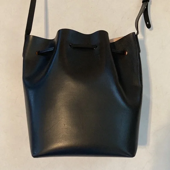 Mansur Gavriel Bucket Bag Black/Ballerina Large - Picture 9 of 11
